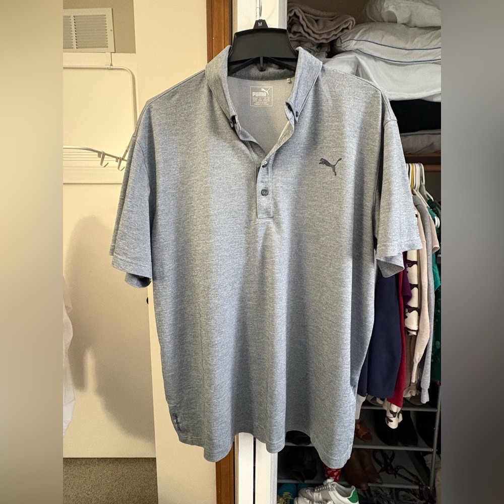 Puma Golf Men's 2X XXL Blue Gray Polo Shirt